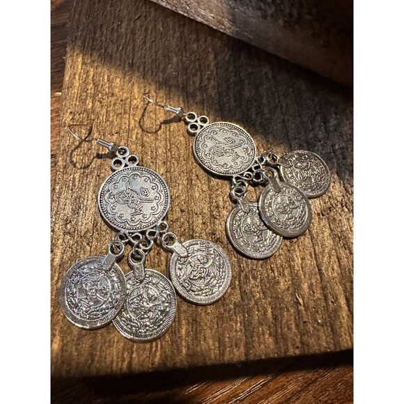Vintage-Inspired Boho Coin Dangle Earrings in Gift-Ready Box - Picture 10 of 10